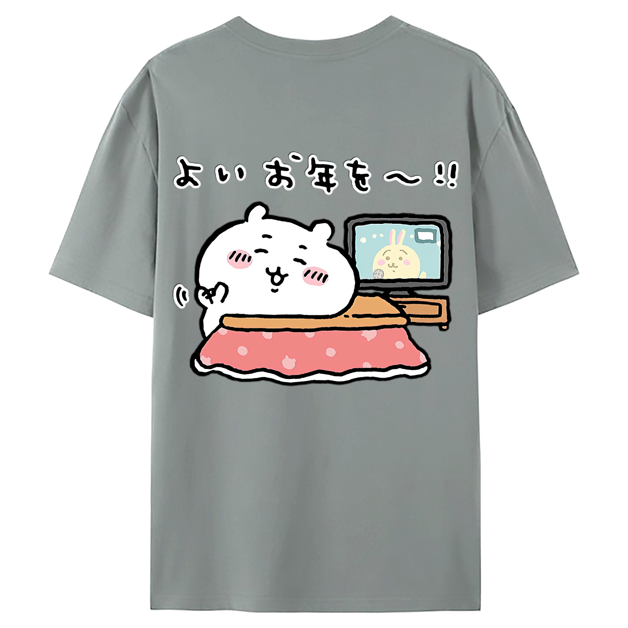 （画像用） ちいかわ ちいかわ Chii-kawa chiikawa 綿100％ メンズ半袖Tシャツ（バックプリント） 通気性
